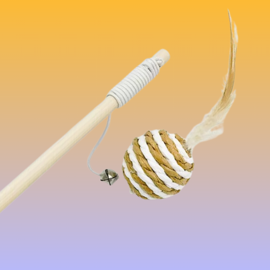 Feather & Sisal Cat Teaser Wand